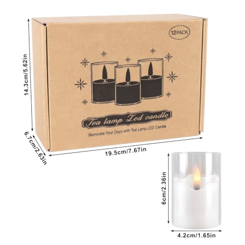 Image of 12 Pack LED Tea Light Candles, flameless Flickering Prayer Candles
