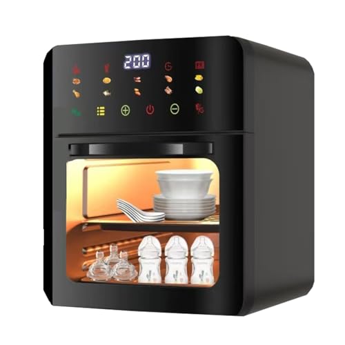 Double-Layer Air Fryer Oven,6-in-1 Function,Large Visible Window,Color Touch Screen,Air Fryer,More Than 10 Built-in Menus, for Family Dining,Baking,Roasting,Grilling and Other Recipes,L