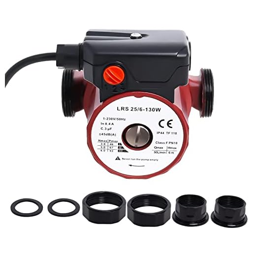 LRS25/6-130 Bomba de circulación de agua caliente, bomba de recirculación solar, bomba de presión de tres velocidades, 46/67/93 W, altura máxima 6 m por Poweka