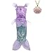 Lito Angels Girls' Princess Mermaid Ariel Dress Up Costume Fairy Tales Mermaid Outfit with Necklace Size 4T Purple