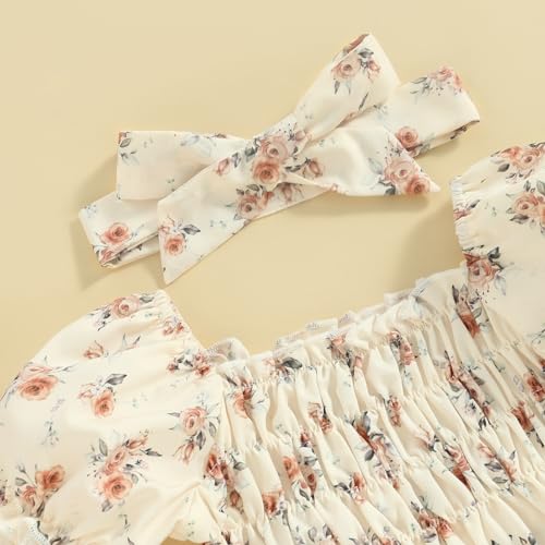 Kuriozud Newborn Infant Baby Girl Off Shoulder Ruffle Romper Bodysuit One Piece Jumpsuit Clothes4