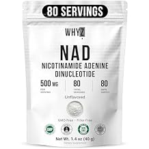 Pure NAD Powder Nicotinamide Adenine Dinucleotide Supplement Unflavored and Gluten-Free Premium Pure NAD Powder for Daily Wellness and Nutrition Support, 80 Servings, 1.4 oz 40g