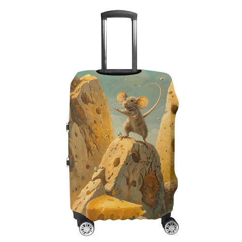 Carry on Luggage Cover Cheese Suitcase Covers for Luggages Tsa Approved Travel Luggage Sleeve Protector Elastic Suitcase Protector Anti-Scratch Washable Fits 19-30 Inch Case -S4