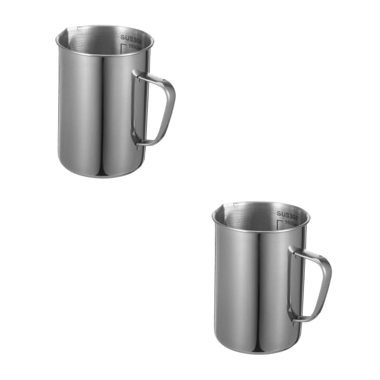 DECHOUS 2pièces Gobelet Gradué Acier Inoxydable Pour Laboratoire Tasse De Mesure Avec Échelle Pour Cuisine Et Expérimentations Scientifiques