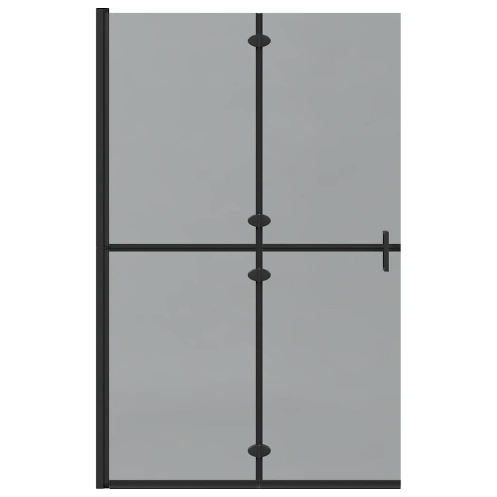 Ścianka prysznicowa Walk-In czarna z aluminium i szkła hartowanego, 120 x 6,5 x 190 cm, składana, z ochroną przed pryskaniem i ścianką działową, do łazienki, na mokro