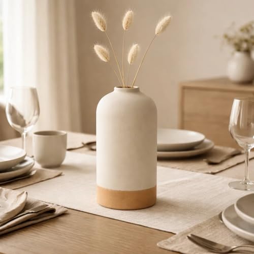 Image of SPHINX Decorative Ceramic Vase, Flower Vase, Pampas Grass Vase, Vase for Money Plant Live Plants, Centrepiece for Home, Office,Gifts - (Bottle Two Tone, 9 Inches)