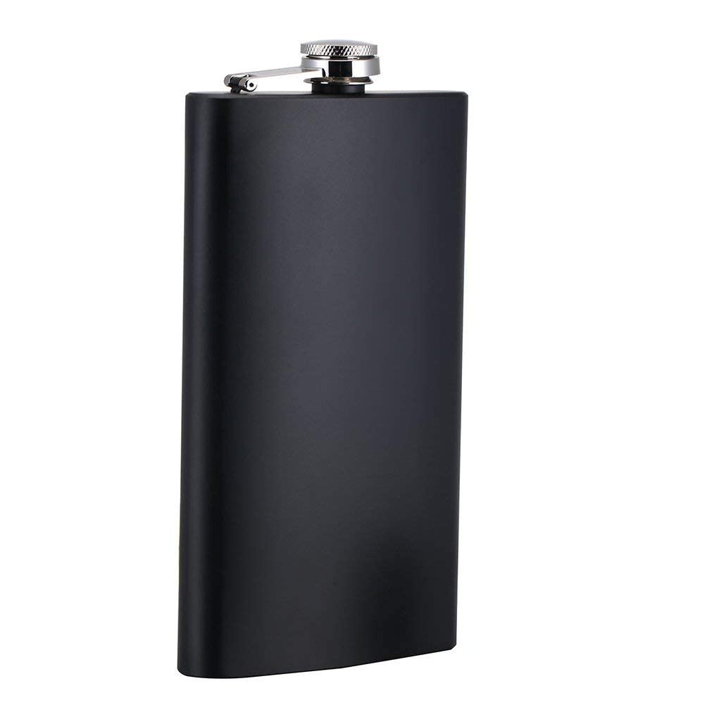 ToBeIT Flasque en acier inoxydable noir mat, env. 234 ml, bouteille de poche, bouteille de liqueur, bouteille d'eau (234 ml