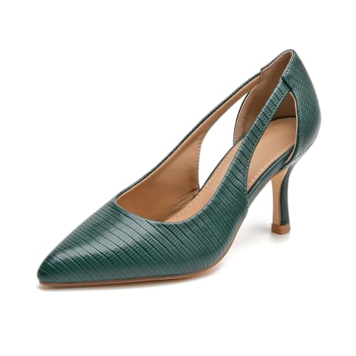 Image of Women's Pumps Pointed Toe Pump Shoes Kitten Heel Comfort Cut Out Dress Shoes for Office Wedding Party Dressy Casual, US Size 5-11