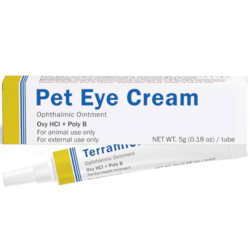 Starmixus Pet Eye Ointment Soothes Irritation Discharge & Tear Stains Professional-Grade Eye Cream for Cats Dogs Horses Birds Cattle Sheep and Puppies Kitten - 1 Tube 5g (0.18oz)