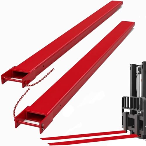 GarveeTech Pallet Forklift Extensions with Tire Chain 84 Inch Length 4.5 Inch Width, Heavy Duty Pallet Fork Extensions for Forklifts Truck, 5500 LBS