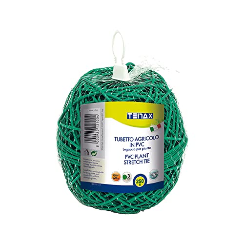 Tenax Tubo Agrícola para Plantas, Verde 250 g, Diámetro 3 mm, Longitud Aprox 40 m, Tubo Agrícola de PVC, Ataduras para Plantas