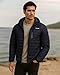 Hurley Mens Puffer Jacket - Lightweight Packable Insulated Winter Coat for Men - Weather Resistant Quilted Outdoor Jacket, Size Large, Navy