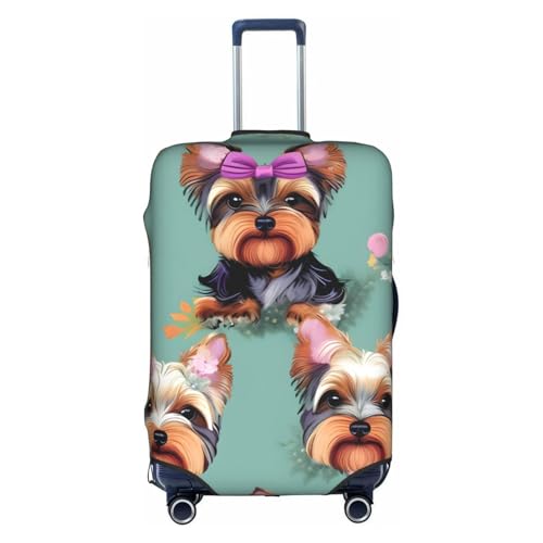 Housse de valise Yorkie à fleurs pour sublimer vos voyages et vacances