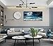 Yxbhhym large Moon Ocean Wall Art Seascape Sea Wall Pictures Canvas Beach Prints Poster Scenery Ocean Paintings Palm Artwork for Bedroom Modern Framed Office Wall Art Living Room Decor-30x60inches