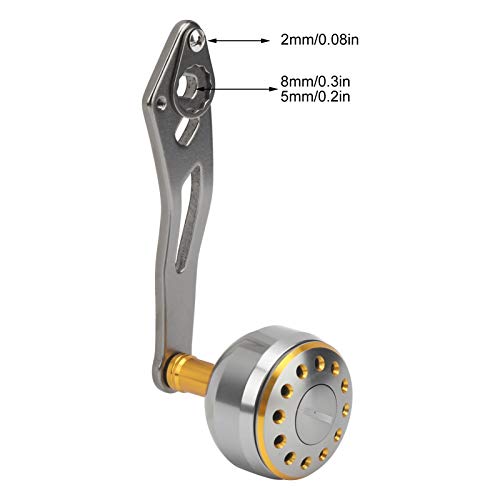 Fishing Reel Handle Grip Aluminum Alloy Reel Power Handle Knob Baitcasting Reel Rocker Arm Replacement 8x5mm(B Gun Color) - Thumbnail 2