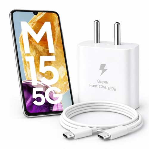 Image of 25W Charger for Samsung Galaxy M15 with Type-C to C Cable | Super Fast Charging PD Adapter for Galaxy S26 /S25 Ultra, S24 FE, M17e /A36 /A16, M15 /M17 /M55 5G, F17 /F70e /Z Fold & S /A /M /F /Z Series Phones