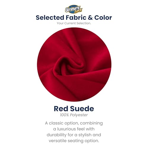 Image of ULTIMATE SACK 6000 6-Foot Bean Bag Chair, Red Suede Cover - Oversized Foam Lounger, Floor Seat, Small Sofa, or Couch Bed for Living Area, Gaming Room, or Reading Lounge
