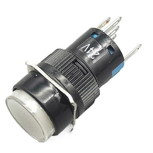 Interrupteur bouton-poussoir LED blanc 24V idéal pour tableau de bord van