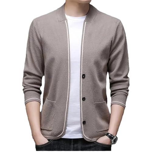 Men's Slim Fit V-Neck Single Breasted Knitted Cardgians Men Casual Knit Stylish Simple Sports Outerwear
