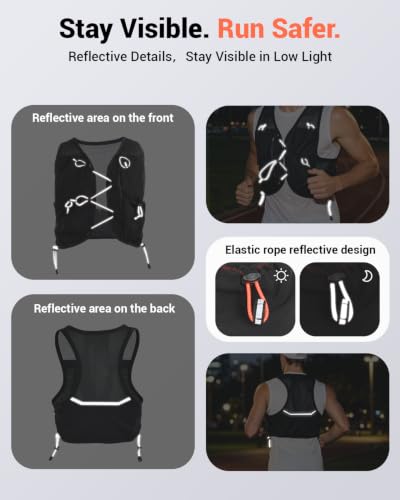Running Vest for Women Men Hydration Vest with 500ml Flask - image 6