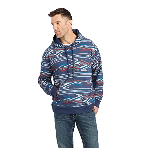 ARIAT Men's Allover Chimayo Print Hoodie, Blue