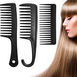 3 Pieces Wide Tooth Detangling Shower Hair Comb for Women Curly Wet Dry Long Thick Hair