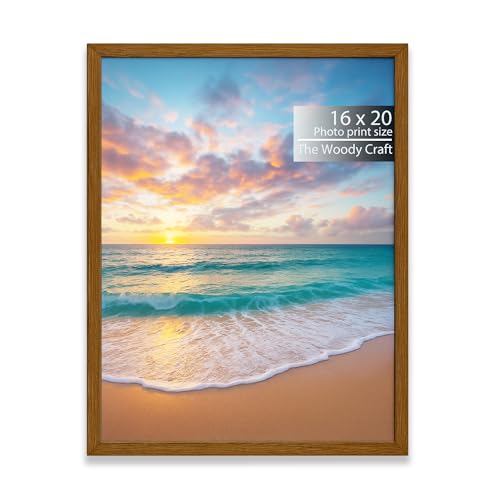 Image of Photo Frame 16 x 20 Inches | Brown Photo Frames For Wall | Artistic Wall Frame | Wooden Frame For Living Room | Elegant Big Photo Frames For Wall | Ideal Single Photo Frame For Wall