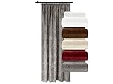Home Decoration Verdunklungsvorhang Inuit Made in Germany – energiesparend – Thermo-Chenille – schallisolierend + wärmeisolierend + verdunkelnd, Taupe