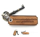 Mr. & Mrs. Panda Schlüsselanhänger Lebensmittelhändlerin - Geschenk, Abschied, Abschluss, Ausbildung, Berufsausbildung, Schenken, Schlüsselanhänger