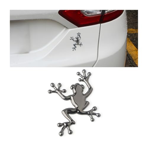 3D Metal Chrome Frog Car Emblem, Highly Distinctive car Decals, Car Decal Sticker Side Rear Trunk Decoration Accessories, Unisex Frog Auto Parts