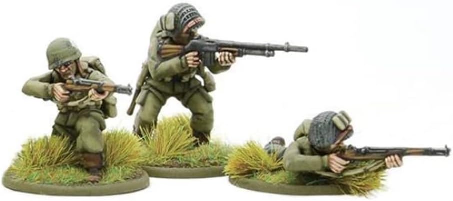 Warlord Bolt Action US Airborne Paratroopers 1:56 Tabletop Miniatures - Plastic Paintable Miniature WWII Soldiers Set, Unpainted Table Top 28mm Military Minifigures for Adults - Gaming Figurines Pack