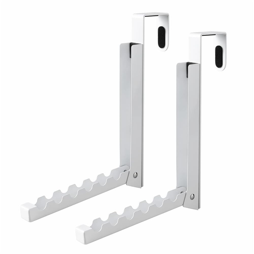 CTRLZS Over the Door Hooks Hanger, Foldable over Door Drying Laundry Rack Hooks for Hanging Clothes with 6, 2 Pack