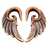 New 2026 2Pcs Unique Spiral Acrylic Heart Wing Feathers Women Ear Plugs Tunnels Taper Stretcher Expander Piercing Body Jewelry Fashion Trendy Accessories Creative Gift