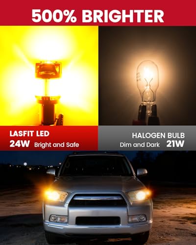 Image of LASFIT D2 1156 LED Bulb Amber Built in Resistor Turn Signal Lights Automotive Front Rear Turn Signal Parking Light Upgrade Bright Canbus Ready Anti Hyper Flash Error Free, 2pcs