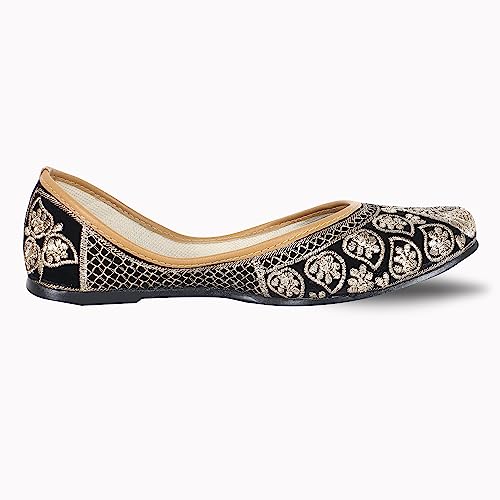 Image of DFR Women's Embroidered Phulkari Punjabi Mojaris Juti Jutti Shoe