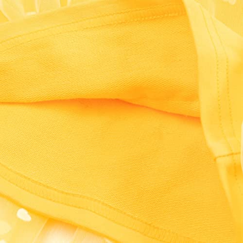 Ozkiz Girls Toddler Casual Yellow Tutu Long Sleeve Dress with Strawberry Bag4