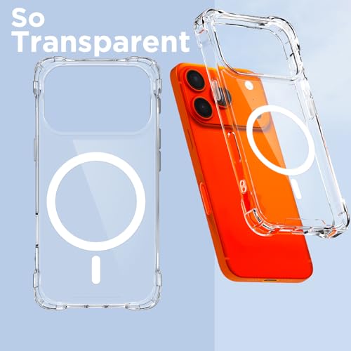 Image of Outlouders Back Cover for iPhone 17 Pro /Pro Max / 18 Pro /Pro Max | Magnetic -Safe | Transparent PC + TPU | Magnetic Support | Shockproof Protection Bumper Case (Transparent)