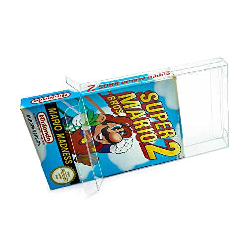 10 x Klarsicht Schutzhüllen für Nintendo OVP NES 0,5 mm Passgenau und Glasklar-PET-Reset Retro Game Protectors-cases-box-Staubdicht-UV-Schutz Cover