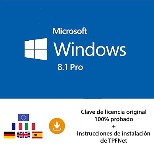 MS Windows 8.1 Pro 32 Bits y 64 Bits - Clave de Licencia Original por Correo Postal y Electrónico + Instrucciones de TPFNet® - Envío Máximo 60min