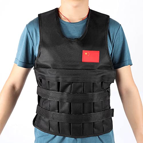 Gavigain Sports Exercise Fitness Tunable Weighted Vest Training Waistcoat 20KG Loading (Black)