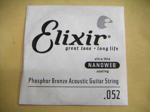 エリクサー .052 バラ弦 1本 コーティング ナノウェブ Elixir アコースティックギター弦 フォスファーブロンズ ワウンド弦