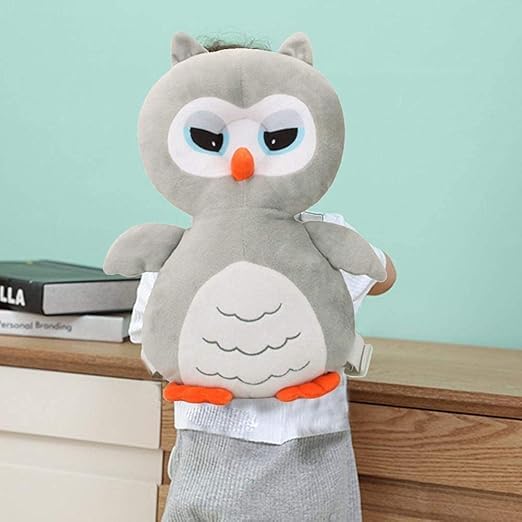 S-SQUARE Head Protector Cushion Plush Soft Toy Early Learning Toy Fall Protection Helmet Baby Head Protector Child Adjustable Shoulder Strap (Grey)