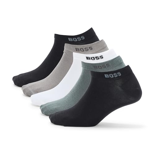 BOSS 5 Pack Solid Cotton Stretch Socks gray zone 7-13