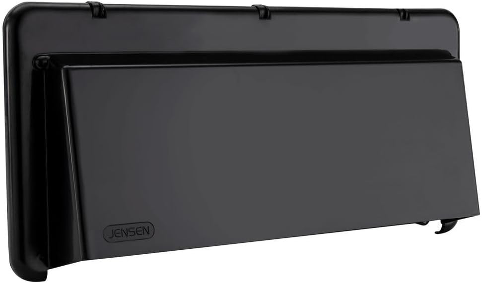 RV Exterior Range Vent Exhaust Cover | Black | Outside Damper for Motorhome/Trailer/Camper