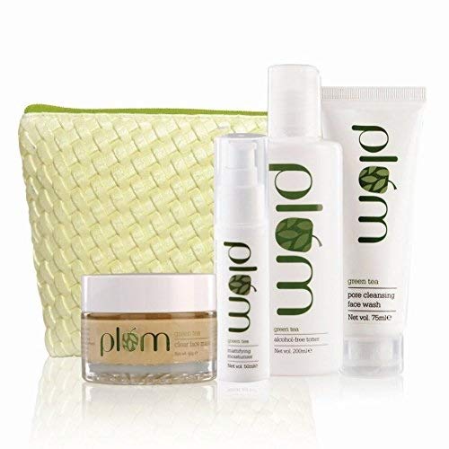 Plum Green Tea Face Care - Full Set(Set Of 4) | For Oily & Acne Prone Skin | Vegan Skin Care, for All Skin Types
