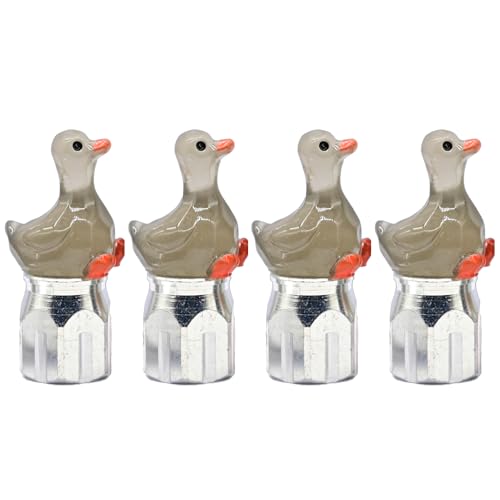 4-Pack Handmade Grey Goose Valve Stem Caps for Schrader Valves, Cute & Stylish Car and Bike Accessory, Unique Auto Decor, Fun Wheel Accent, Ideal Gift for Car Enthusiasts