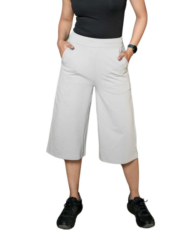 Mlada Women's Regular High Rise Calf Length Culotte Formal Office...