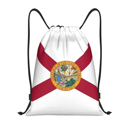 ASYG Cute Florida Flag Bags for Women Men Flag Drawstring Backpack Bag Sport Gym Swim Travel Hiking Camping Day Pack