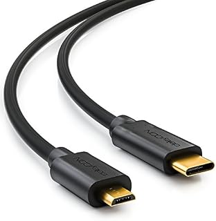 deleyCON 1m USB C na Micro USB - Kabel Ładujący i Transmisji Danych z USB-C na Micro-USB - Kompatybilny z Smartfonem Tabletem z Gniazdem Micro-USB Lub Adapterem do Ładowania Tabletu i Notebooka
