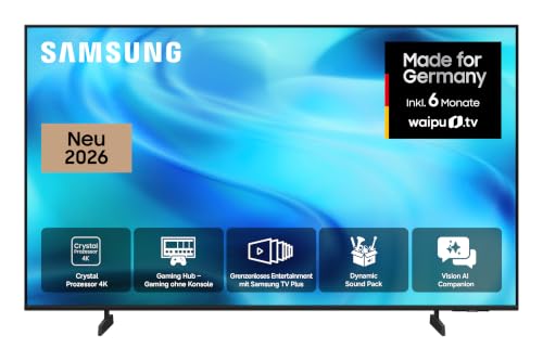 Samsung Crystal U7099H 4K 50 Zoll (125 cm), UHD Fernseher, AI Companion für Deine Fragen, 4K Upscaling, Dynamik Sound Pack für Premium-Sounderlebnis, Gaming Hub, kostenlos 900 Sender, Smart AI TV